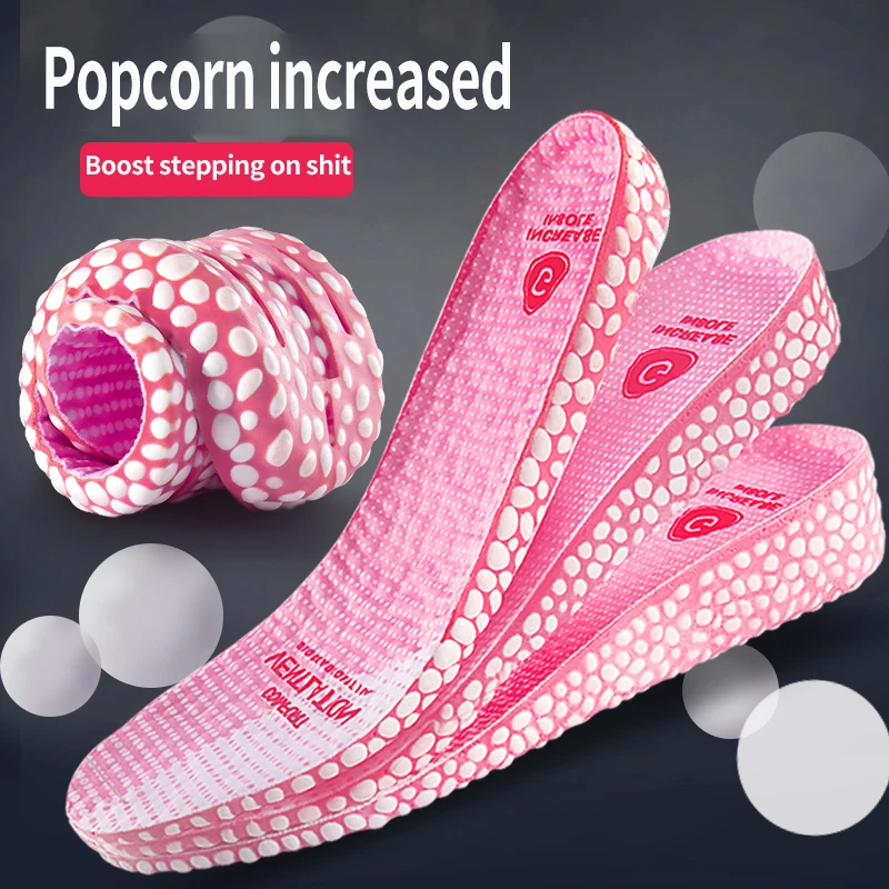 1.5-3.5cm High-end Invisible Height Increase Insoles Soft Elastic Breathable Shock Absorption Sport Running Shoes Pads Unisex