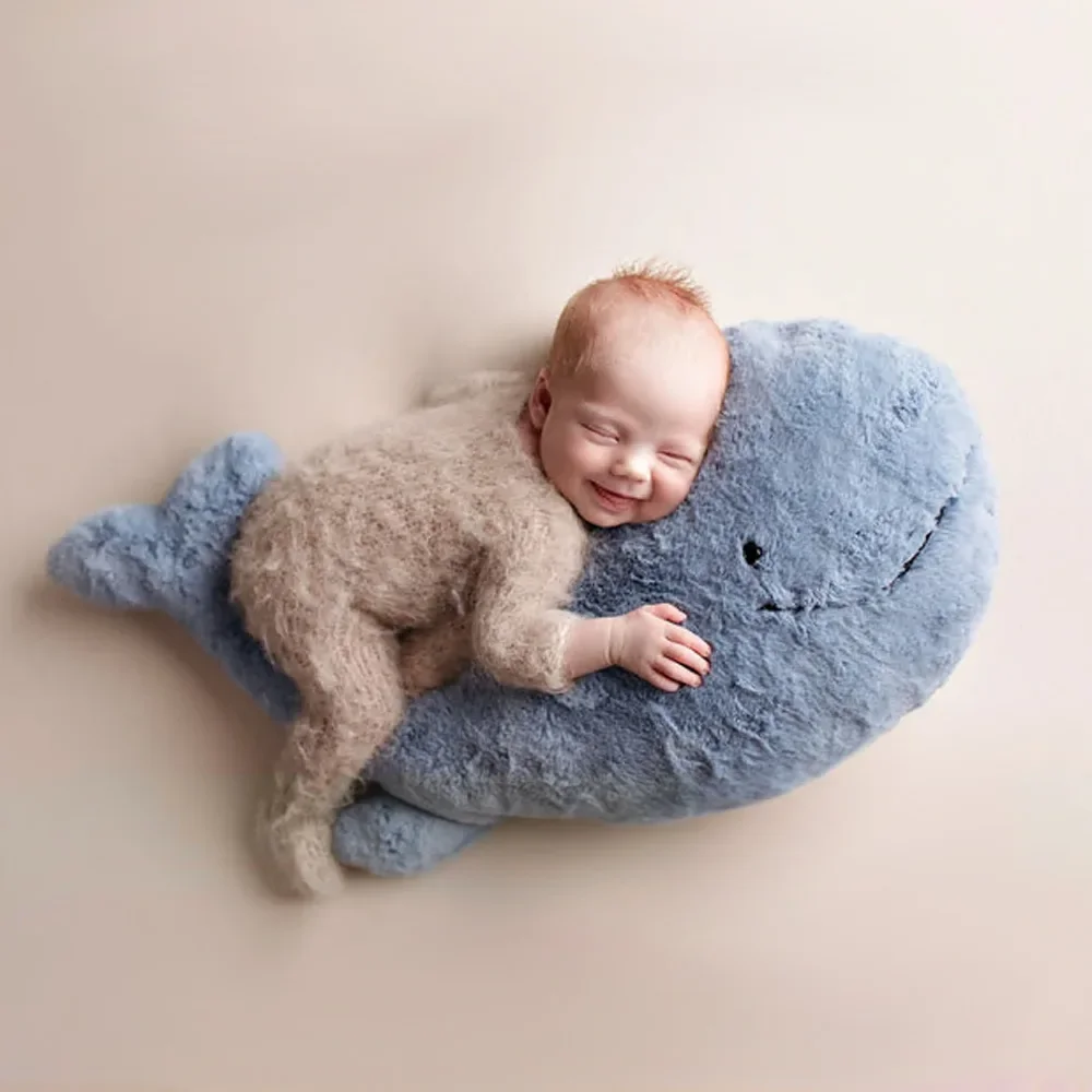 Newborn Photography Props Baby Photo Props Whale Shaped Posing Pillow Baby Costume Cushion Bebe Newborn Accessories Fotografia