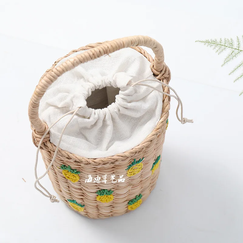 Sac à main en paille tissé fait main pour femmes, sacoche de plage ajourée, fourre-tout bohème, E27