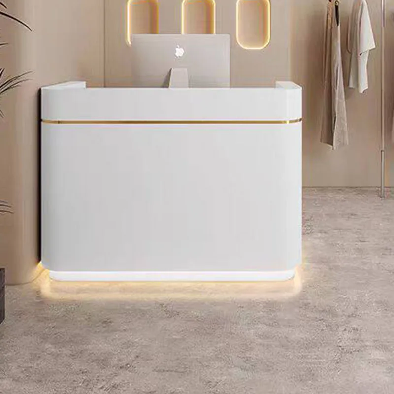 Minimal Commericial Reception Desks Design Modern Counter Business Reception Desks Elegant Checkout Bureau Industrial Furniture