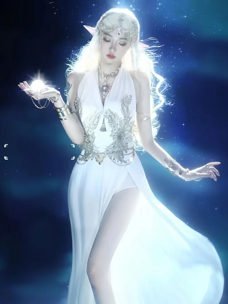 

Dreamy Fairy Elf Photography Theme Fashion Personality Moon Goddess Angel Cosplay Performance Costume Women's Traditional Wear