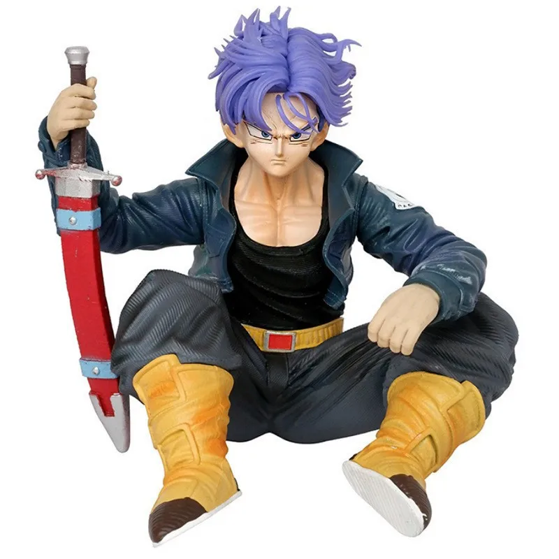 Bandai Dragon Ball Trunks Action Figure Anime Super Saiyan Sitting Position Torankusu Figurine Ornaments PVC Model Toys