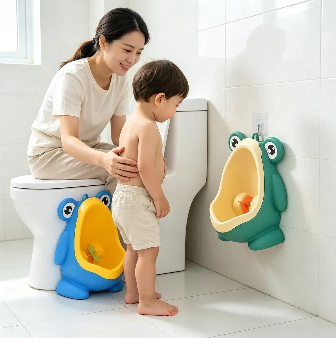 Cute Frog Potty Training Urinal Boy With Fun Aiming Target, Toilet Urinal Trainer, Children Stand Vertical Pee Infant Toddler