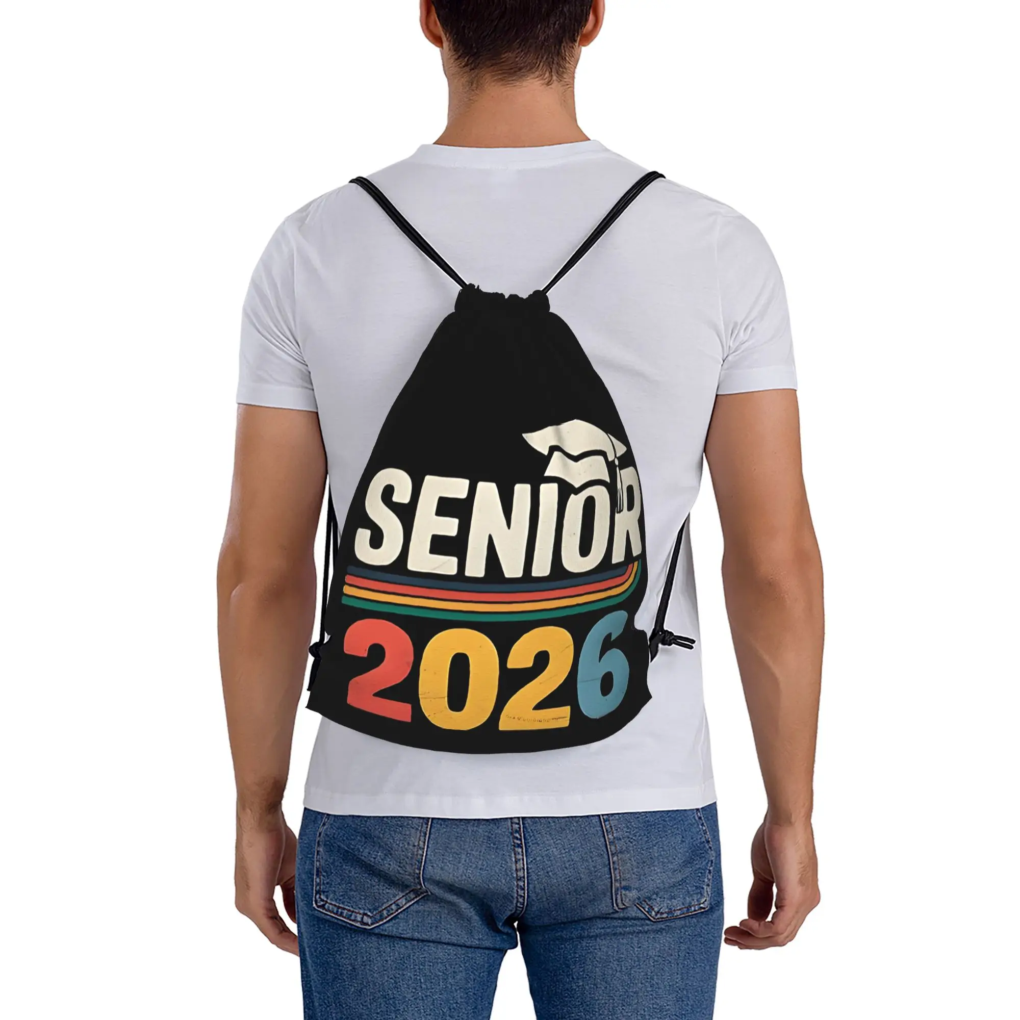 Class Of 2026 Green Graduation in 2026 Drawstring Bags Hiking Unisex Storage Organize Bundle Pocket Rope Bag