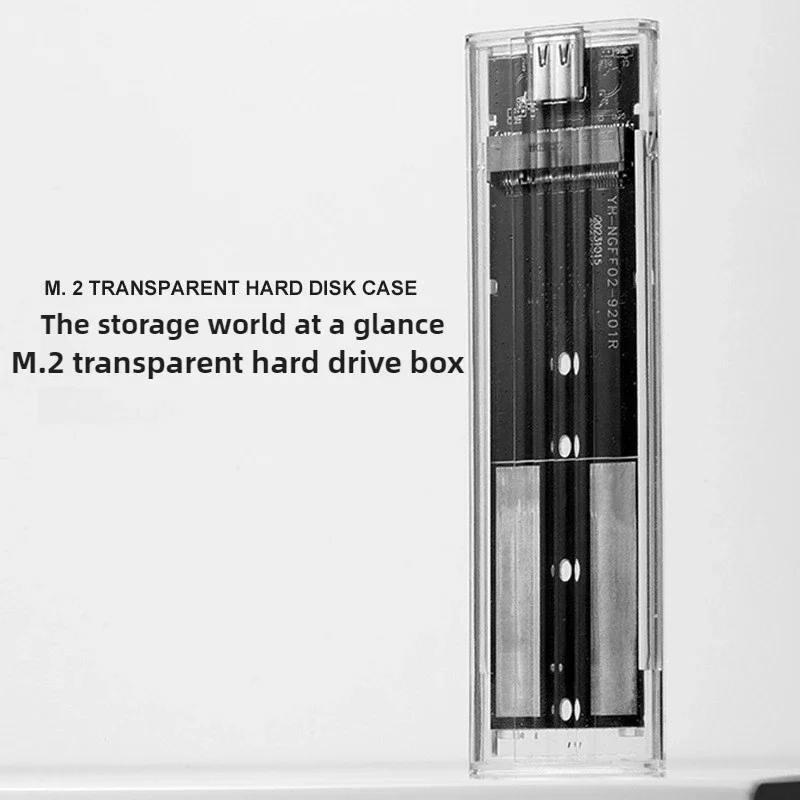 حافظة M.2 NVME PCIe NGFF SATA SSD USB3.1 Gen1 10Gbps TypeC محول SSD خارجي شفاف لـ 2230/2242/2260/2280