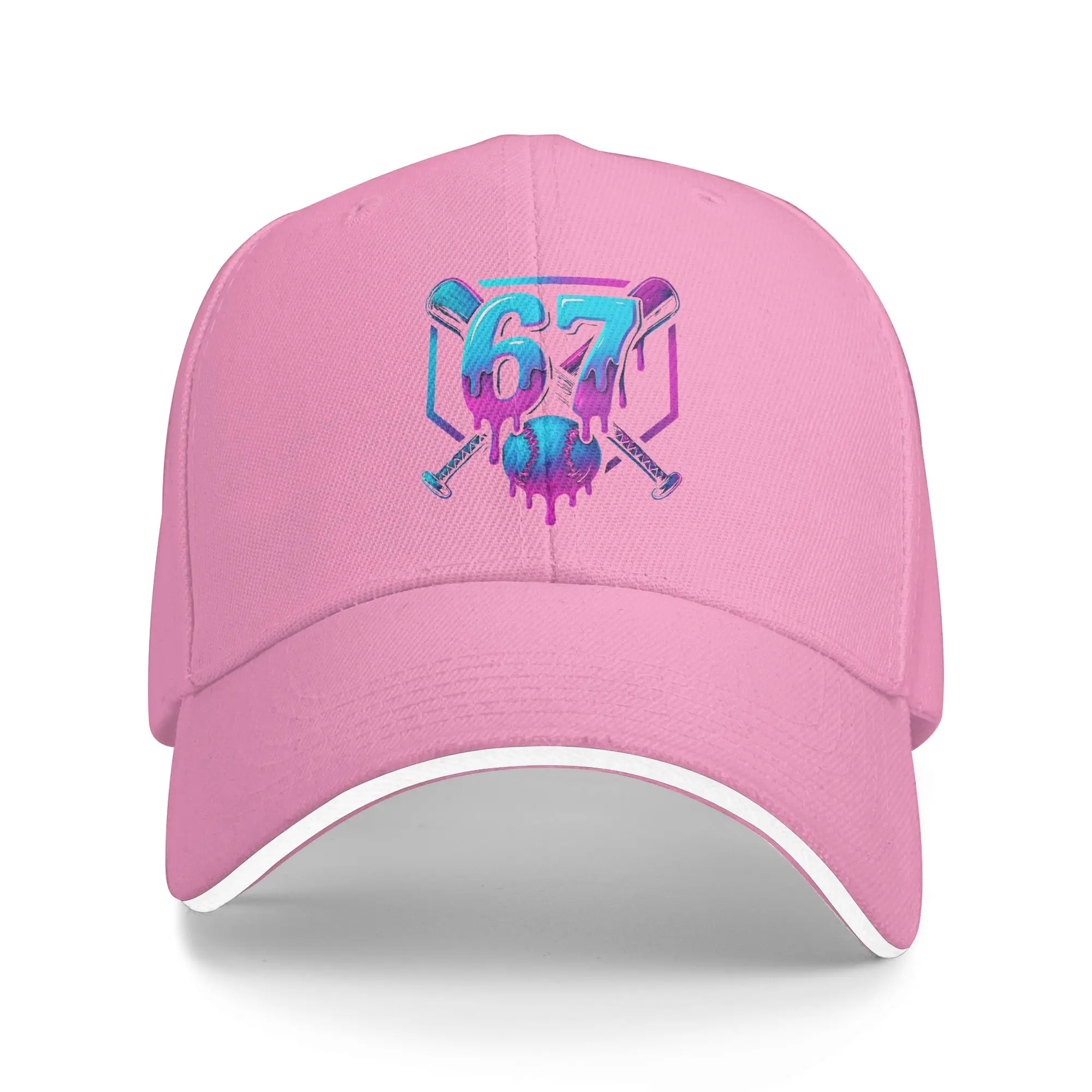 Six Seven Baseball Ice Cream Drip Cool 67 Gen Alpha Slang Baseball Caps Sandwich Hats Men Women Adjustable Sun Hat Outdoor