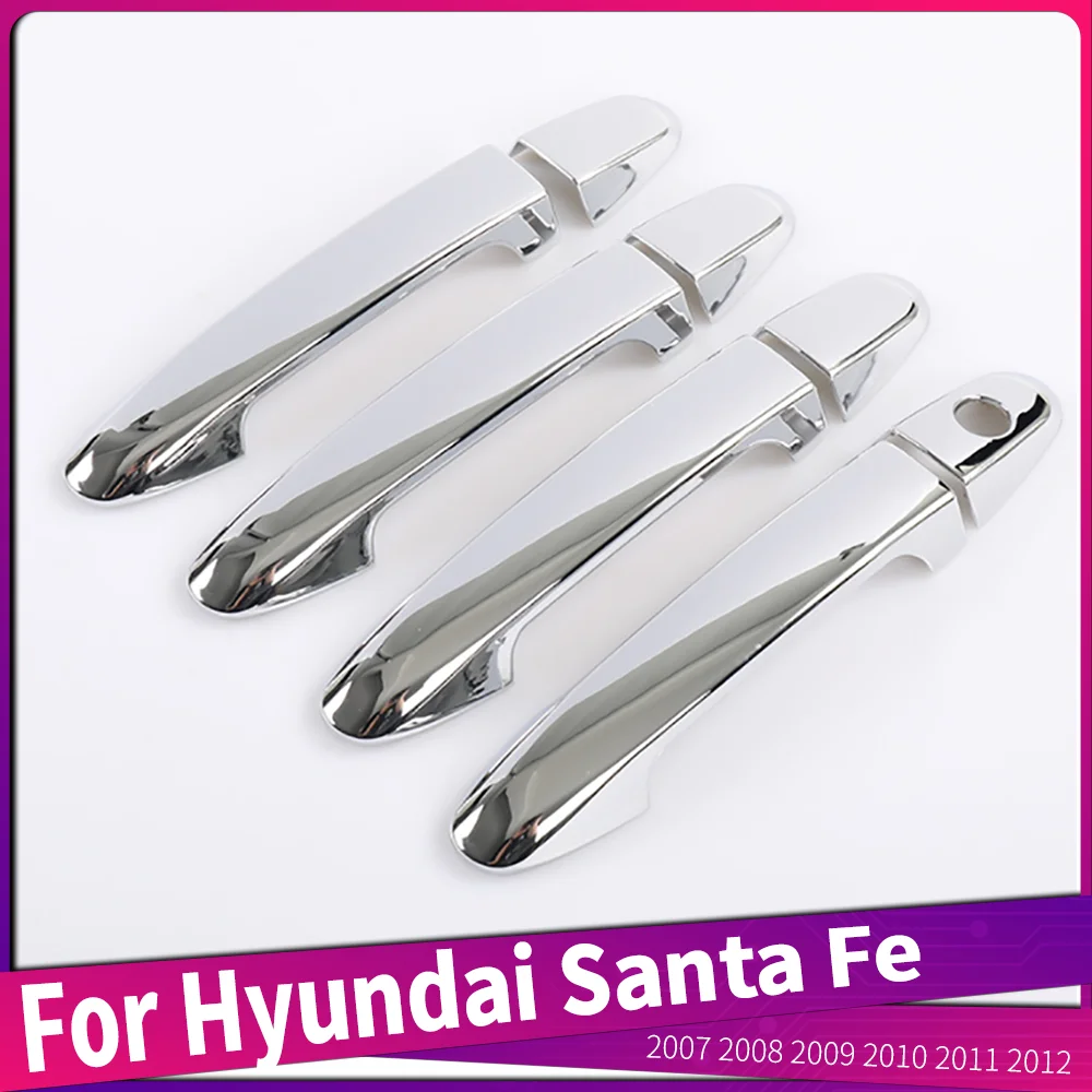 

For Hyundai Santa Fe 2007 2008 2009 2010 2011 2012 ABS Chrome Car Outer Door Handle Cover Trims Frame Exterior Decoration