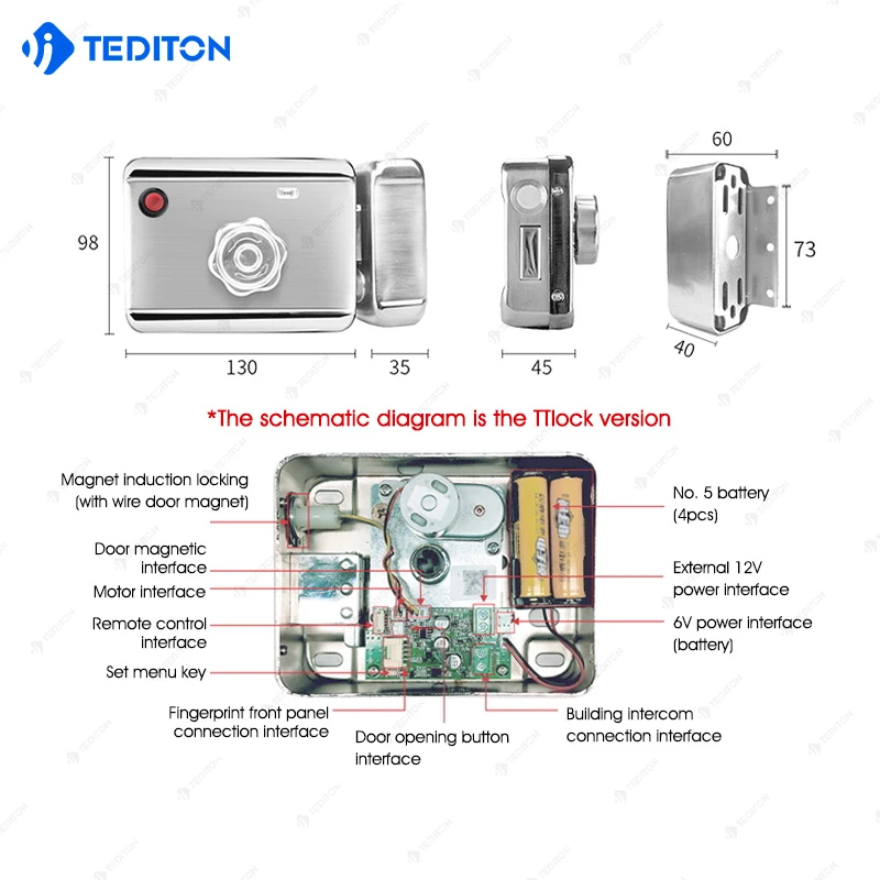 Cerradura Inteligente Elettrica Intelligente Biometrica Impronte Digitali Cancello Digitale Porta Rim Latch Lock Tuya Smart Rim Lock