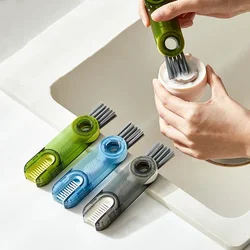 3 In 1 Bottle Gap Cleaner Brush Multifunctional Cup Cleaning Brushes Water Bottles Clean Tool Mini Silicone U-shaped Brush