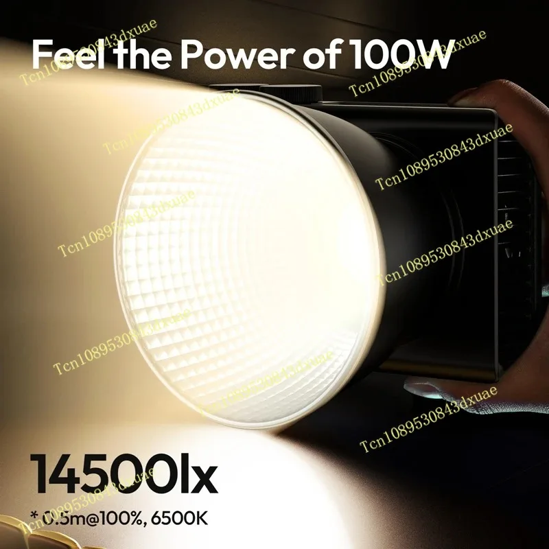 C01 100W Portable Bi-Color COB Video Light 2700-6500K CRI96+ 14500 Lux Mini Bowens Mount Full Light for Photography Live
