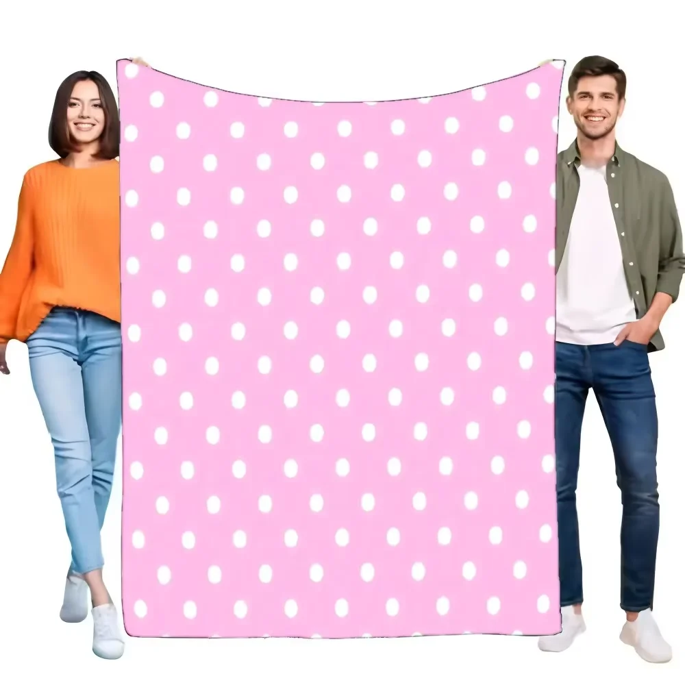 Lightweight Pink Polka Dot Cozy Blanket