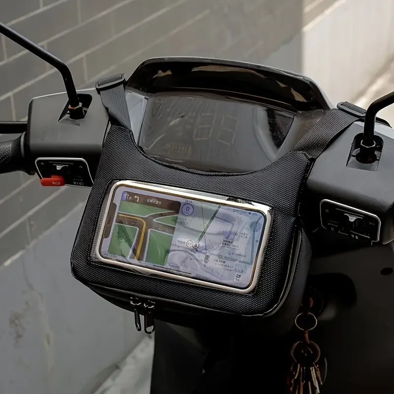 

Motorcycle Front Dashboard Touch Screen Navigation Bag Electric Vehicle Storage Hanging Phone Accessory Visual