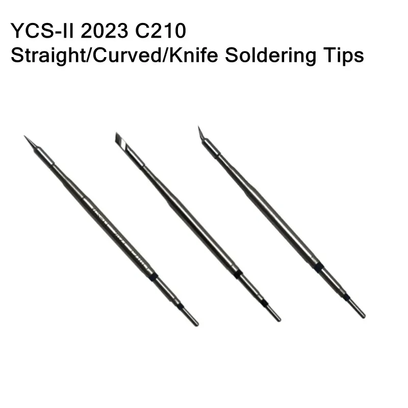 YCS-II 2023 C210-IS/I/K Soldering Iron Tips for Mobile Phone Motherboard Welding Repair Straight/Curved/Knife Solder Head