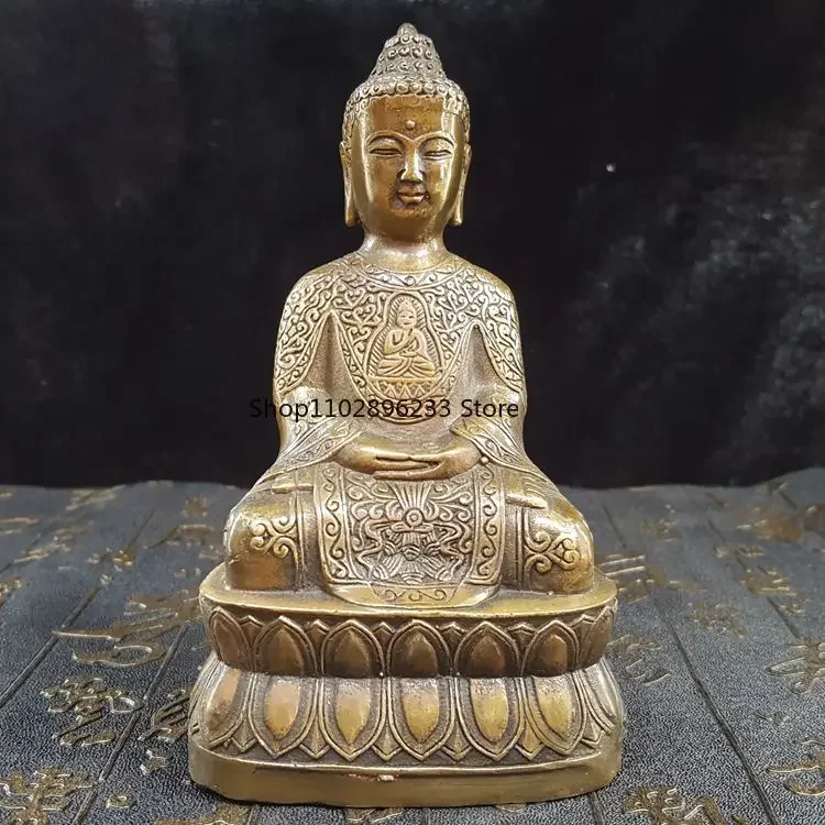 

Free shipping, pure copper Sakyamuni Buddha statue, metal handicrafts Tathagata Buddha, living room, ornament
