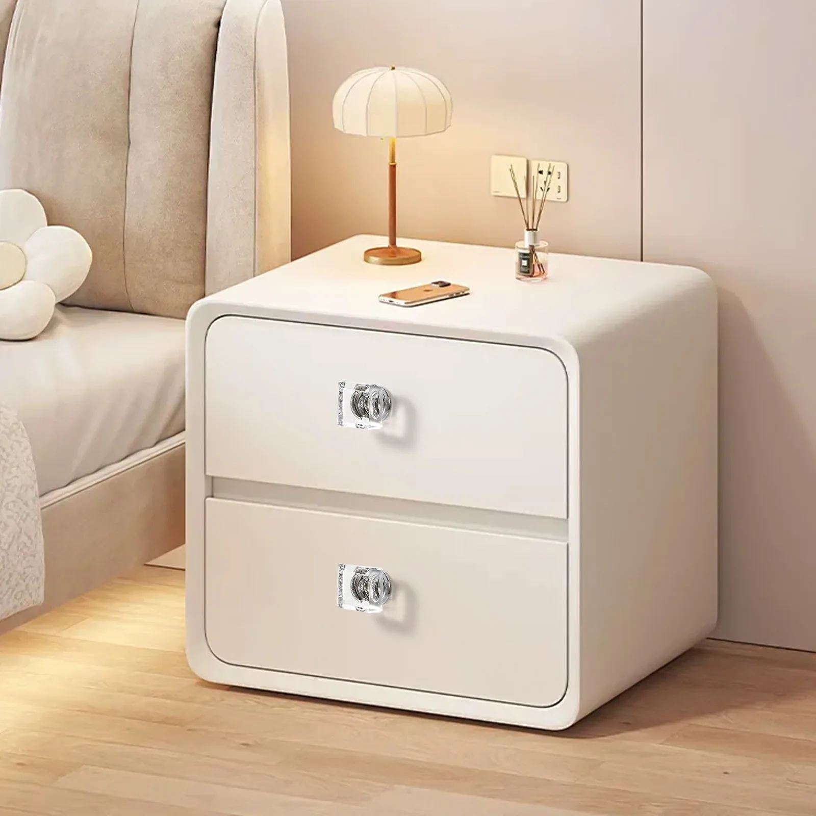 

2Pcs Clear Square Crystal Drawer Knobs Crystal Cabinet Handles Smooth Safe for Wardrobe Drawers Drawer Knobs Cabinet Door Knob