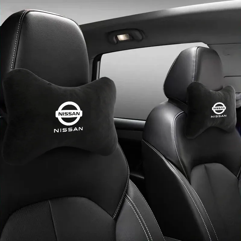 

2pcs Car Suede Seat Headrest Nissan Neck Pillow for Nissan Qashqai J10 J11 J12 X-Trail Tiida Teana Livina Sentra Altima Ariya