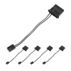 5Pcs IDE to 3 Pin Fan Power Cable Molex D Plug Power to 3 Pin Connector Computer PC Cooling Convertor Cable