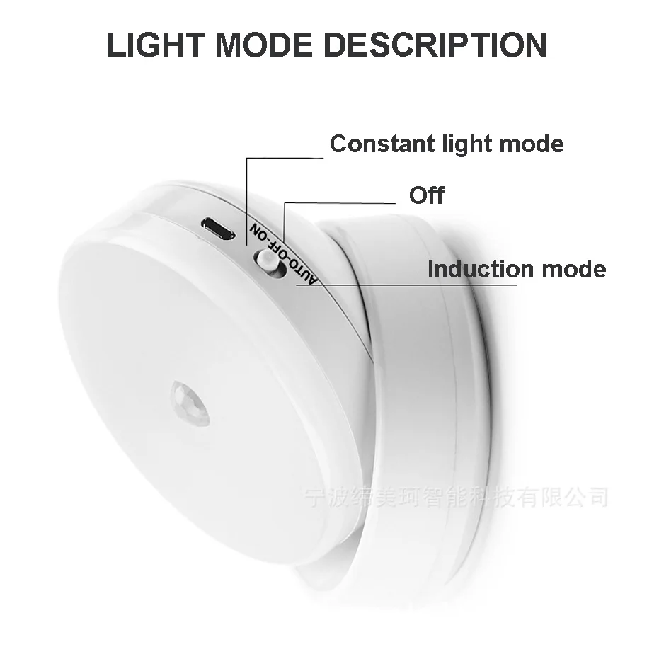 LED Night Light 360 Degree Rotating PIR Motion Sensor Lamp 6 LEDs lighting for Wardrobe Cupboard Closet Kitchen night light