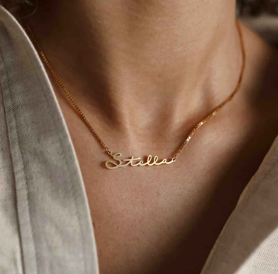 Collier personnalisé en acier inoxydable plaqué or, bijou polyvalent, cadeau pour l'anniversaire de votre femme, cadeau de fête