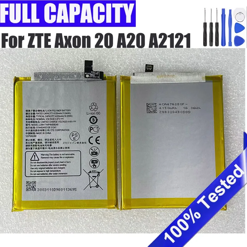 

Brand New Li3941T44P4h836249 Battery For ZTE Axon 20 A20 5G Extreme Edition A2121 3.87V 4220mAh Replacement