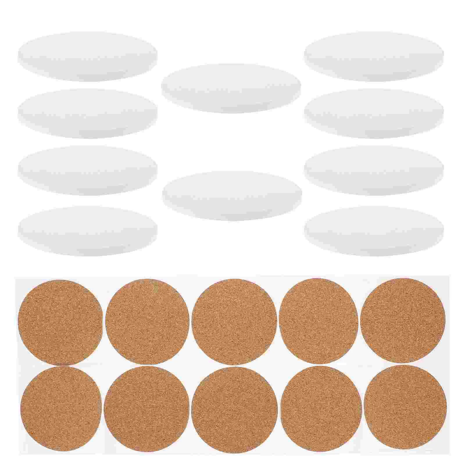 

10 Set Absorbent Coasters Sublimation Cup for Blank Thermal Transfer DIY White Embryo Scald-proof