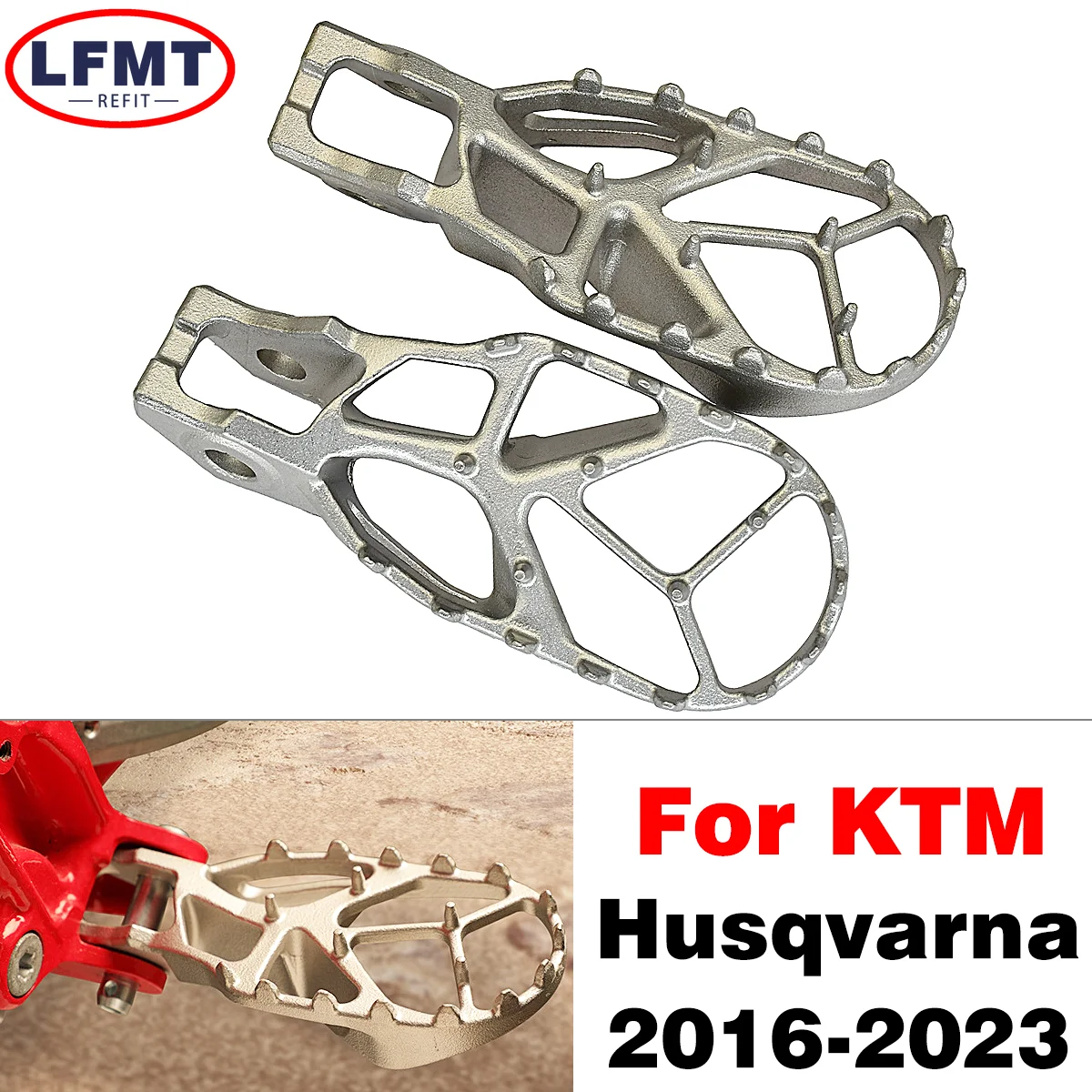 Front Footrest Pedal Stainless Steel Footpegs Rest For KTM SX SXF XCF EXCF SMR HUSQVARNA FC FE FS TC TE GASGAS ECF MCF 2017-2023