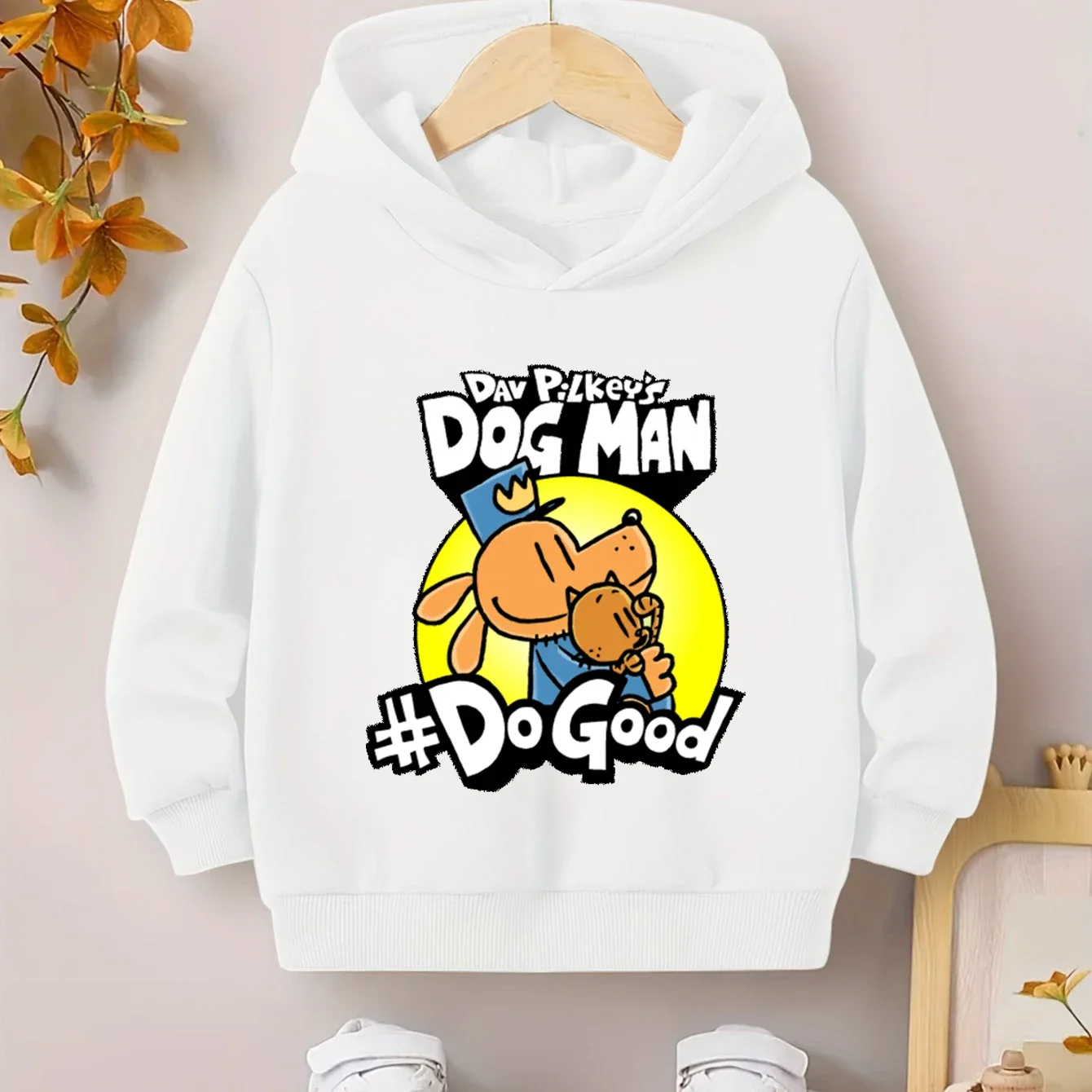 الربيع الكلب رجل هوديي الاطفال ملابس الفتيات الفتيان الكرتون قمصان سويت شيرت بقلنسوة الخريف طويلة الأكمام ملابس خارجية DOGMAN ملابس الأطفال #4