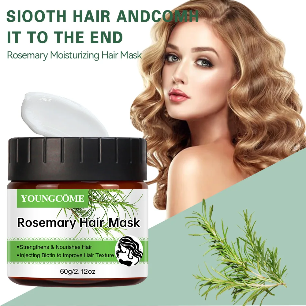 Repair Hair Mask Rosemary Deep Nourishing Straightening Scalp Treatment for Damaged Dry Frizz Soothing Soften Hair Care Masque