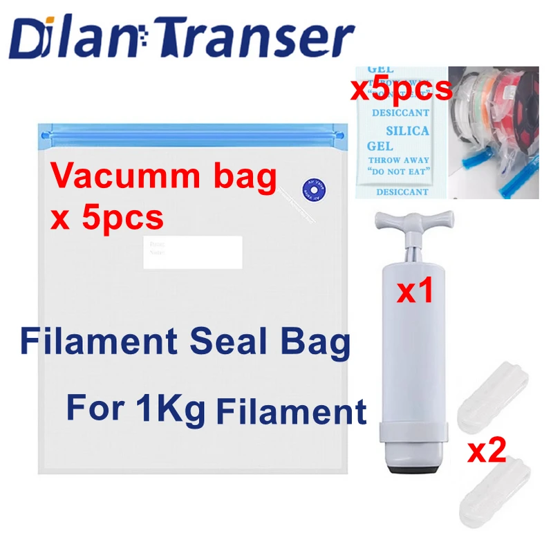 

Filament Seal Bag of 3D Printer Vacuum Bag Dryer Humidity Resistant Sealing Bags Keep Filament Dry Sealed