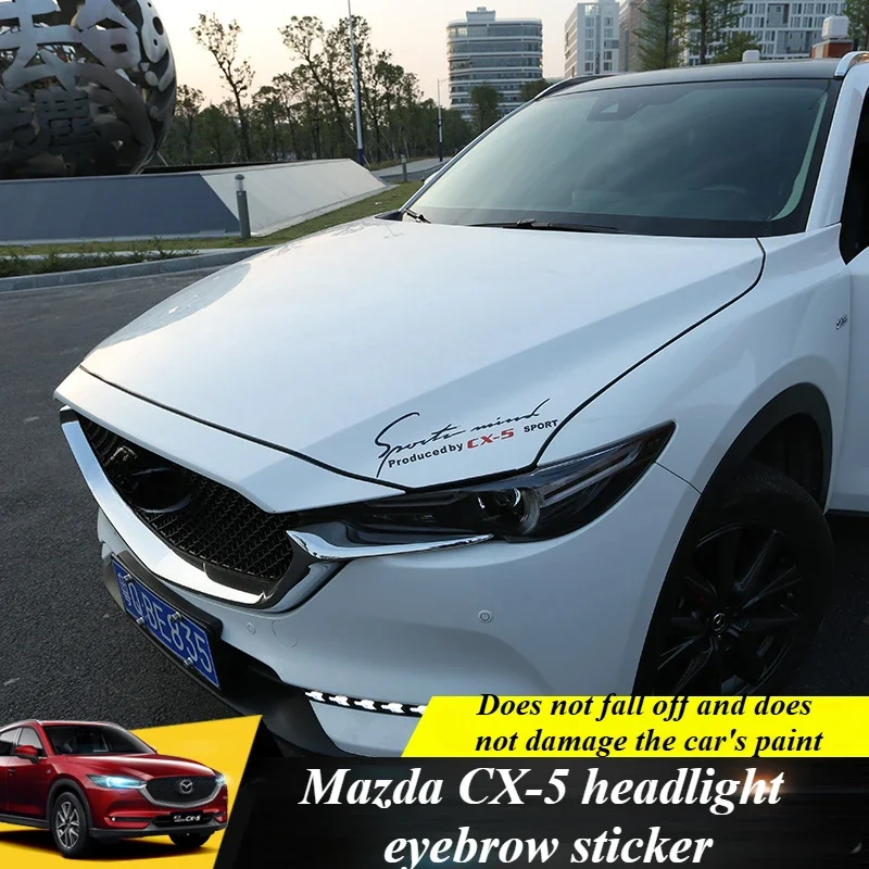 Fit for Mazda CX-5 2017-2024 Car Headlight Eyebrow Marker Decorative Top Cover Trim Sticker Exterior Accessories