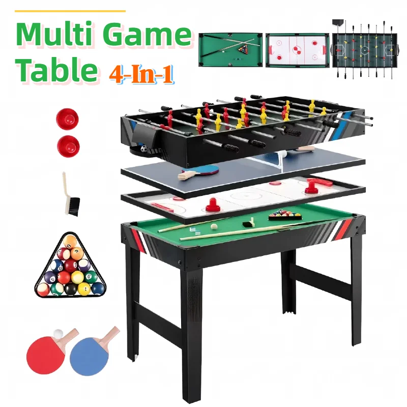 

4-In-1 Combo Game Table Set Wear Resist Combination Game Table Different Convert Tables Game for Friends and Family Playing