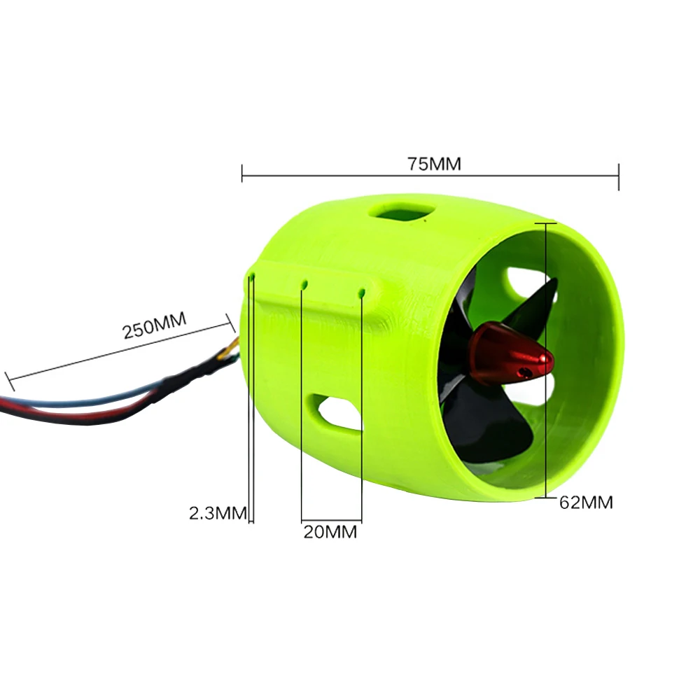 DC 12V-24V 20A Unterwasserstrahlruder CW CCW Motor mit 4-Blatt-Propeller für Jetboot Roboter U-Boot RC-Modell