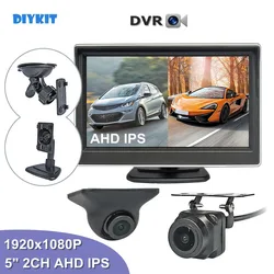 DIYKIT 5inch AHD IPS Vehicle Rear View Monitor 1920*1080 Recording DVR Backup Car Camera AHD Night Vision Support SD Card