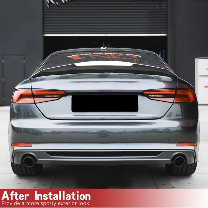 Real Carbon Fiber Spoiler for Audi A5 B9 Base/Sline S5 Coupe 2017-2022 2-Door Rear Spoiler Wing Body Kits Trunk Top Wing