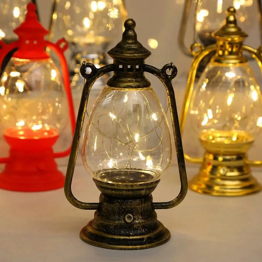 Vintage Lantern Retro Design LED Hanging Oil Lamp Battery Operated Decorative for Home Holiday Christmas Gifts Home Decor