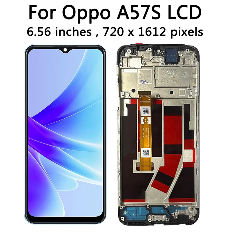 CPH2385 Display Screen With Frame For OPPO A57S A57s LCD Display Touch Screen Digitizer Assembly Repair Replacement Parts