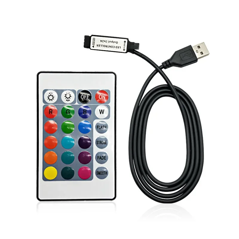 USB 3/24/44Keys LED RGB Controller DC 5V 12V IR Remote Controller for SMD 3528 5050 RGB LED Strip Lights