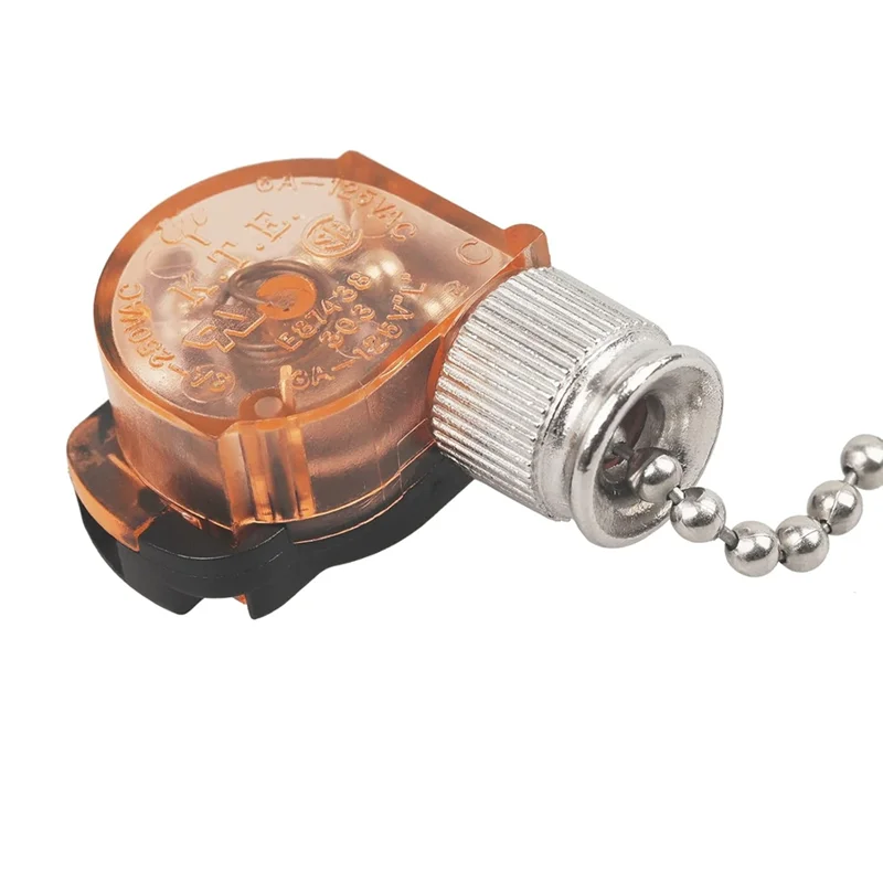 A01F-2팩 천장 선풍기 조명 스위치, 6A 125VAC, 11" 비드 풀 체인 포함, 모델 E87438