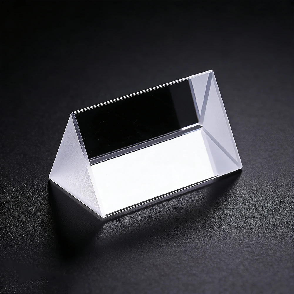 50MM Triangular Prism Crystal Paperweight Ornament Physics Light Experiment Scientific Teaching Model Home Desktop Decoration