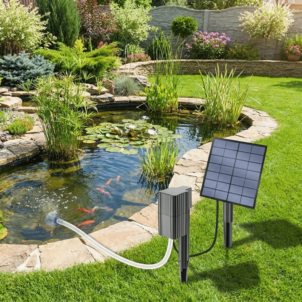 Oxygenator Low Noise Solar Powered Pond Aerator High Efficiency Energy Saving Solar Air Pump Durable Aquarium Aerator Pond