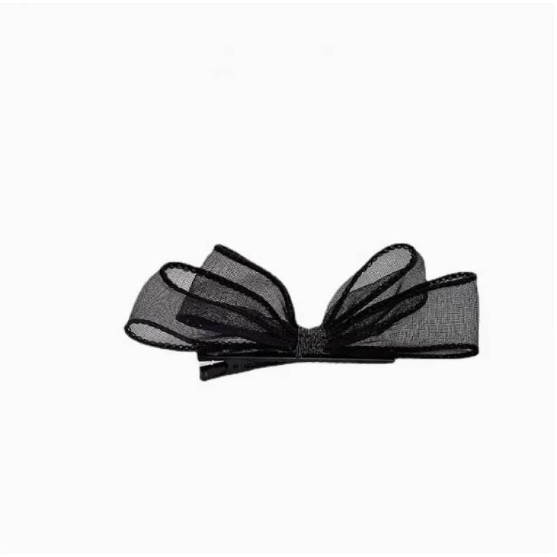 Korean Style Bow Hair Clip Custom Black Mesh Women Side Bangs Clip Broken Hair Clip Bobby Pin Hairpin Hair Accessories image 5
