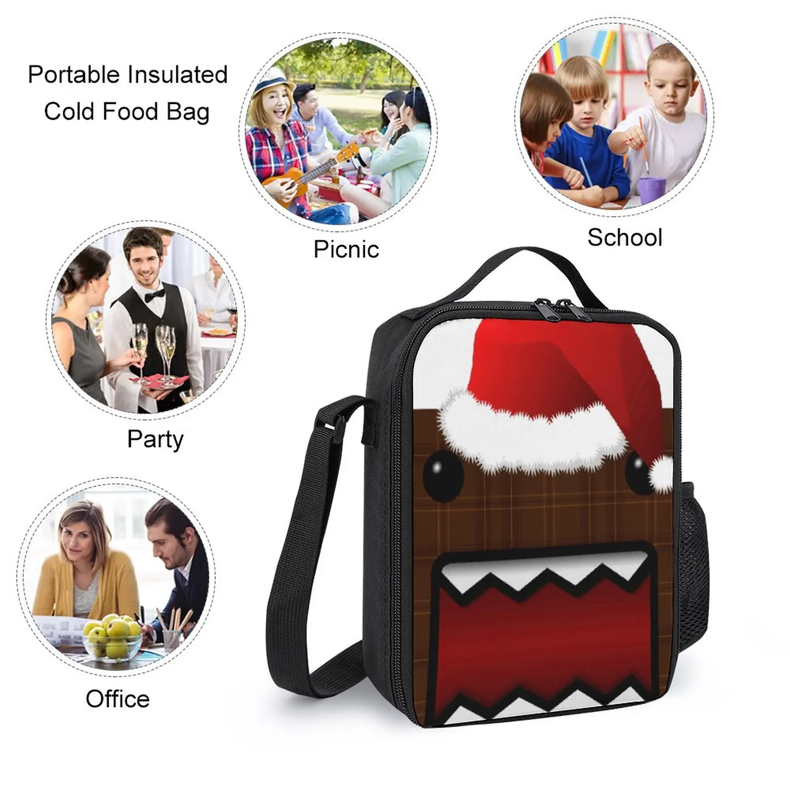 Domo Kun DJ 3 in 1 Set 17 Inch Backpack Lunch Bag Pen Bag  Durable Blanket Roll Cosy  Sports Activities Graphic Vintage