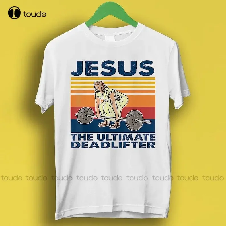 

Jesus The Ultimate Deadlifter Meme Gift Funny Unisex Gamer Cult Movie Music T Shirt O-Neck Streetwear Oversized Xs-5Xl