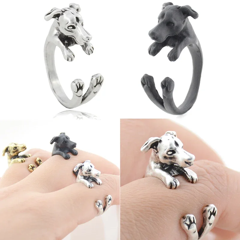 Yorkshire Terrier & Welsh Corgi & Greyhound & Jack Russell Dog Wrap Ring For Women West Highland Yorky & Westie Animal Rings Men