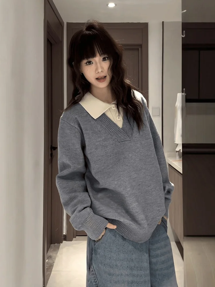 

Мужской свитер свободного кроя, повседневная трикотажная верхняя одежда, осенне-зимний, легкий, роскошный, в стиле Old Money