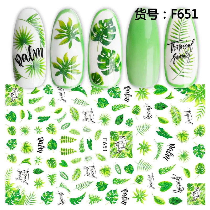 Frühling Obst Blätter 3D Nail art Decals Strand Shell Nail art Schmuck Aufkleber Abziehbilder DIY Nagel Kunst Aufkleber Nagel Kunst liefert