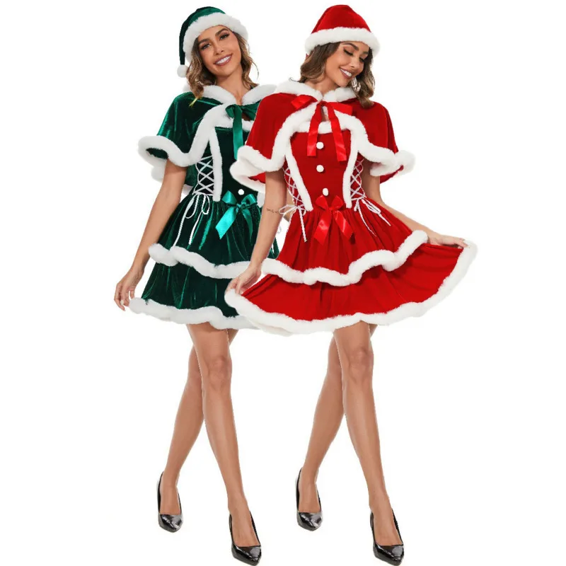 

Рождественский косплей, шаль европейского размера, Рождественский костюм, новый женский праздничный костюм для косплея, Рождественский наряд, униформа для ролевых игр