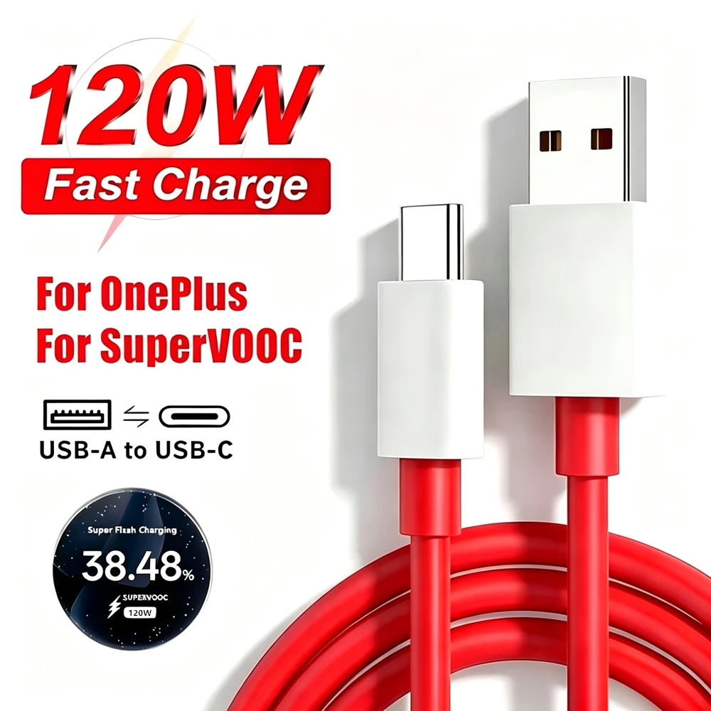 120W 100W 80W 67W Super Fast Charging Type-C USB Cable For OnePlus 9 9R 10 Pro 11 12 13 13R 15 15R Nord 2T CE 3 4 5 OPPO Realme