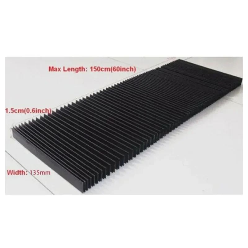 CNC Milling Machine Flexible Guard Dust Cloth Protective Flat Accordion Bellows Dust Cover Tool 1.5 Meters*15mm