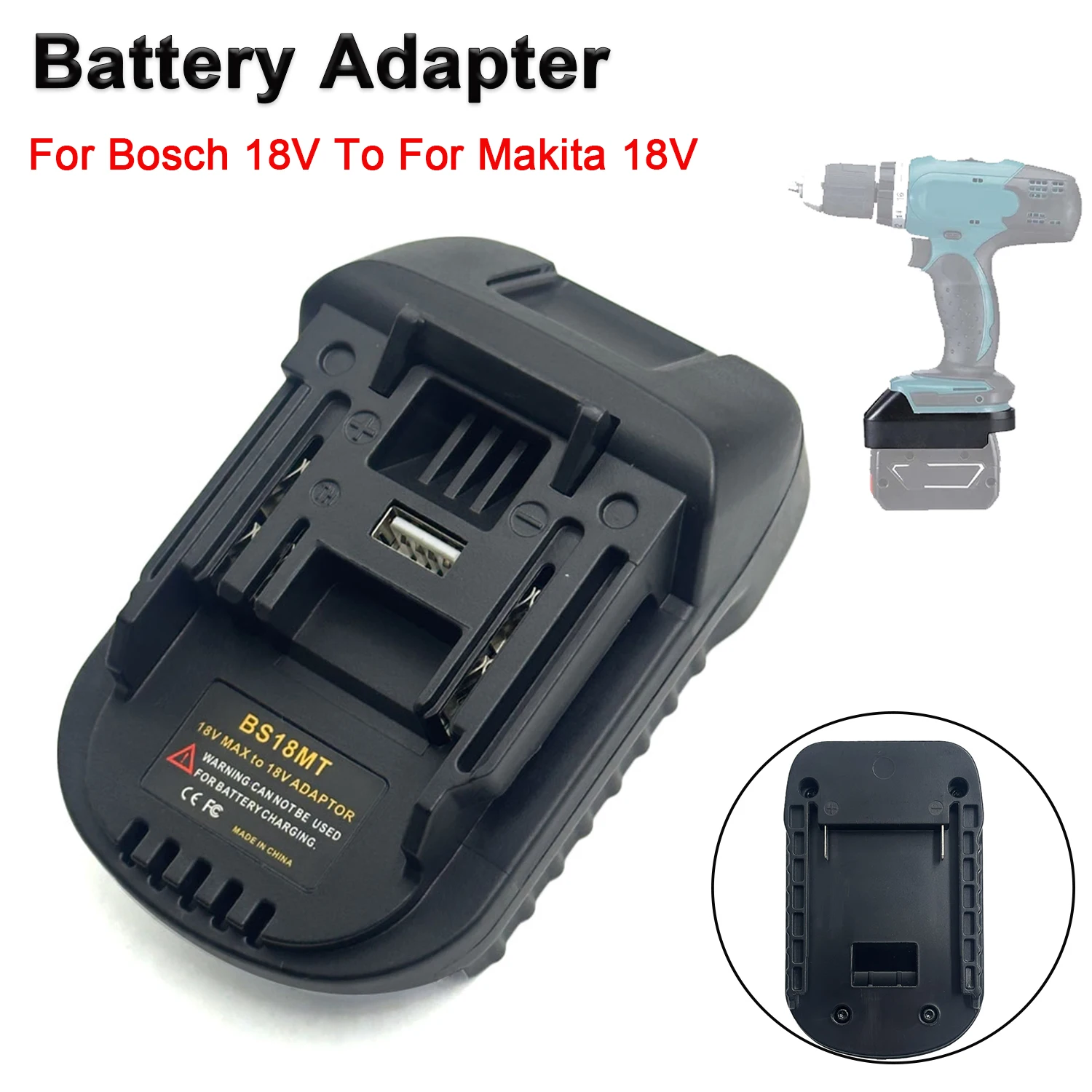 BS18MT Battery Adapter For Bosch 18V Convert To For Makita 18V Converter With USB For Makita 18V Electric Tool BAT618 BAT619G